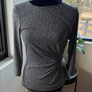Banana Republic Black and White Dotted Blouse